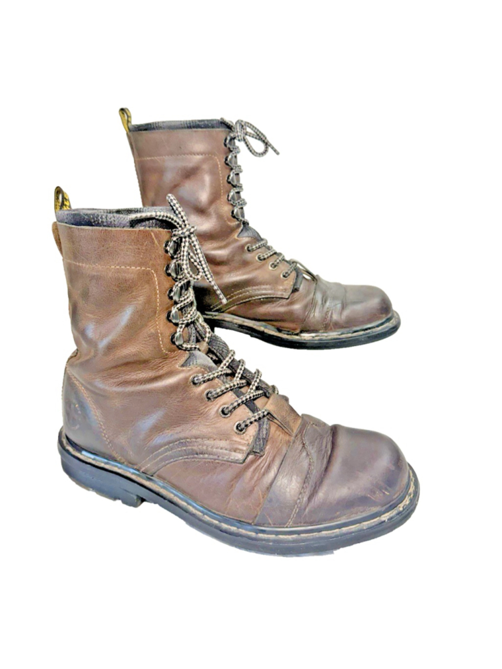 Doctor Martin Brown Leather Lace Up Crazy Bomb BOOT MENS SIZE 9.5 vintage